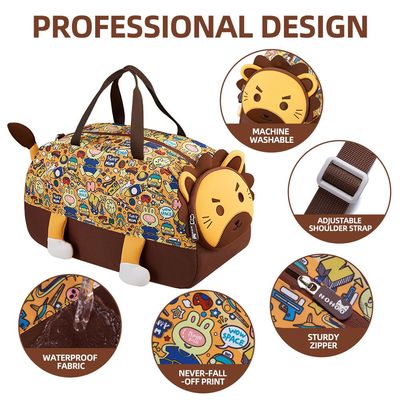 Nohoo 3D Cute Lion Kids Duffle Bag/Activity Bag - Brown, 18"
