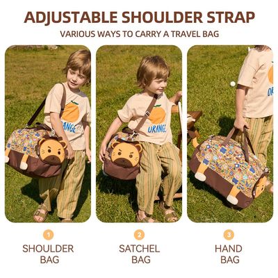 Nohoo 3D Cute Lion Kids Duffle Bag/Activity Bag - Brown, 18"
