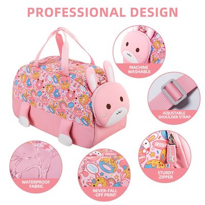 Nohoo 3D Cute Rabbit Kids Duffle Bag/Activity Bag - Pink, 18"