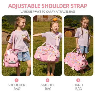 Nohoo 3D Cute Rabbit Kids Duffle Bag/Activity Bag - Pink, 18"