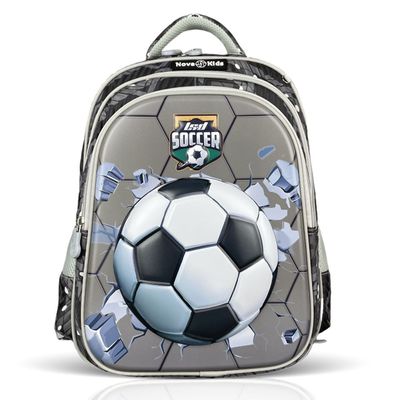Nova Kids 3D School Bag - Soccer Grey