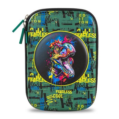 Eazy Kids School Bag w/ Pencil Case 16" - Dino Green