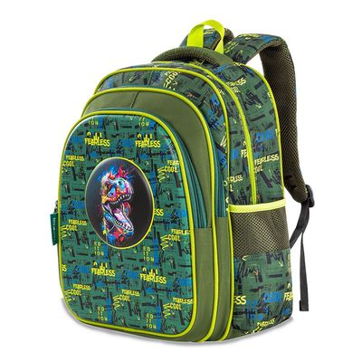 Eazy Kids School Bag w/ Pencil Case 16" - Dino Green