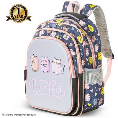 Eazy Kids School Bag w/ Pencil Case 16" - Purrfect Grey
