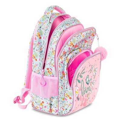 Eazy Kids 17" School Bag Set of 2 w/ Pencil Pouch - Love Pink