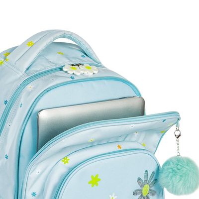 Eazy Kids 17" School Bag Set of 3 w/ Lunch Bag and Pencil Pouch - Little Daisy Green