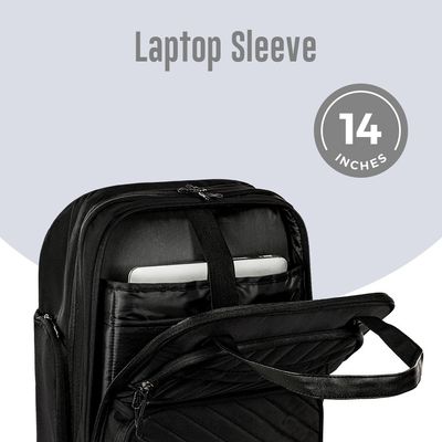 HYDROBREW Trolley 17" Travel Bag - Black | 2-in-1 Handbag & Cabin Trolley