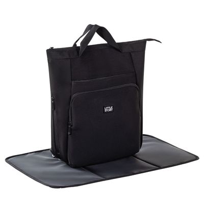 Little Story Mommy Diaper Bag w/ Changing Mat â€“ Black