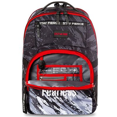 Eazy Kids 20" School Bag w/ Laptop Compartment - Fast & Fearless Black
