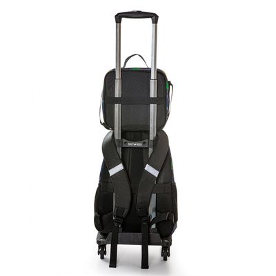 Eazy Kids 17" Set of 4 Backpack w/ 4 Wheel Trolley, Lunch Bag and Pencil Case - T-Rex 