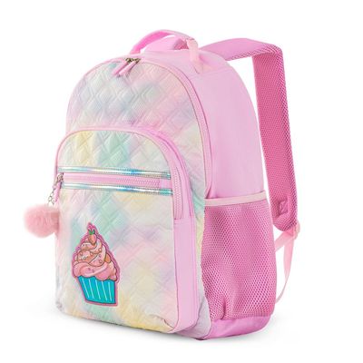 Eazy Kids 17" Set of 4 Backpack w/ 4 Wheel Trolley, Lunch Bag and Pencil Case - Sugar Pop Pink
