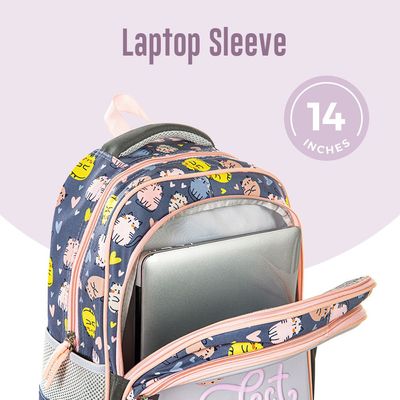 Eazy Kids School Bag w/ Trolley, Pencil Case 16" - Purrfect Grey