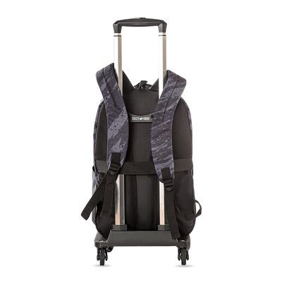 Eazy Kids 20" School Bag w/ 4 Wheel Trolley, Laptop Compartment - Fast & Fearless Black
