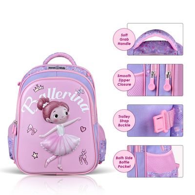 Nova Kids 3D School Bag w/ Trolley - Ballerina Pink, 16.5"