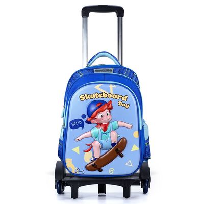 Nova Kids 3D School Bag w/ Trolley - Skater Blue, 16.5"