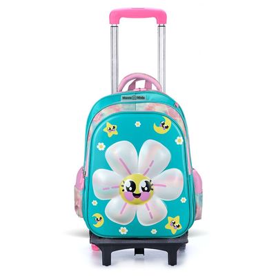 Nova Kids 3D School Bag w/ Trolley - Daisy Green, 16.5"