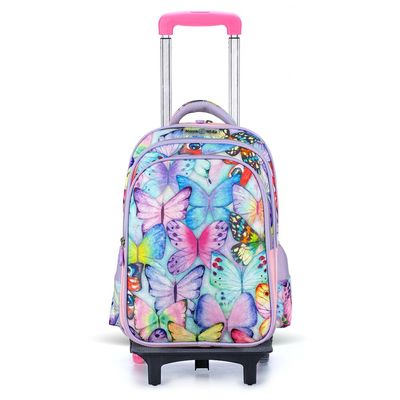 Nova Kids School Bag w/ Trolley - Butterfly Purple, 17.5"