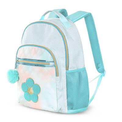 Eazy Kids 18" Set of 9 Backpack w/ 4 Wheel Trolley, Lunch Bag and Pencil Case - Flora Green