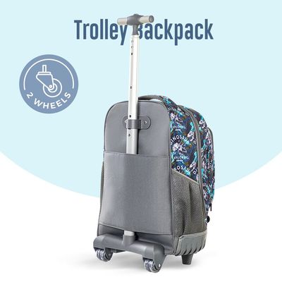 Eazy Kids 18" Set of 8 Trolley Backpack w/ Lunch Bag and Pencil Case-T Rex