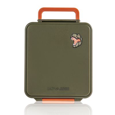 Eazy Kids Jumbo Bento Lunch Box w/ Thermos & Dip Jar- Green