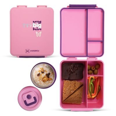 HYDROBREW Bento Lunch Box w/ Steel Food Jar - Think Big Blush