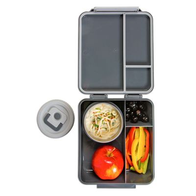 HYDROBREW Bento Lunch Box w/ Steel Food Jar - Dinosaurs Grey