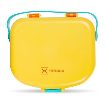 HYDROBREW 4 Compartment Bento Lunch Box w/ Spoon & Fork Set - Amber