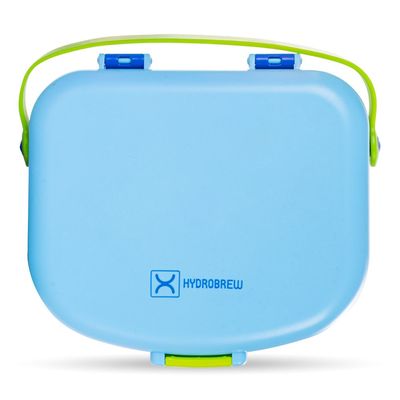 HYDROBREW 4 Compartment Bento Lunch Box w/ Spoon & Fork Set - Cobalt