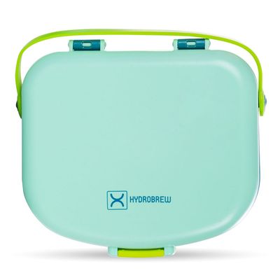 HYDROBREW 4 Compartment Bento Lunch Box w/ Spoon & Fork Set - Jade