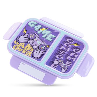 Nova Kids 2 Compartment Bento Lunch Box - Gamer Mauve