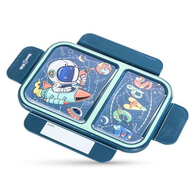 Nova Kids 2 Compartment Bento Lunch Box - Astronaut Green