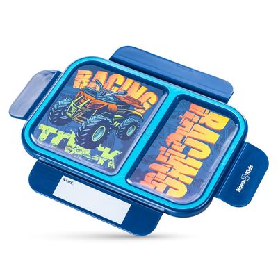 Nova Kids 2 Compartment Bento Lunch Box - Racer Blue
