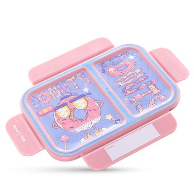 Nova Kids 2 Compartment Bento Lunch Box - Donut Pink