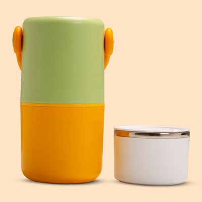 HYDROBREW Double Decker Stainless Steel Lunch Box w/ Folding Spork - Sage and Amber