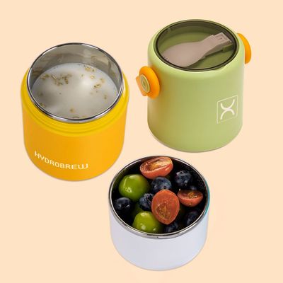 HYDROBREW Double Decker Stainless Steel Lunch Box w/ Folding Spork - Sage and Amber