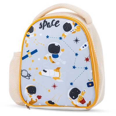 Nova Kids Lunch Bag Combo w/ Lunch Box and Water Bottle - Astronauts Yellow