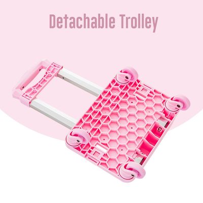 Eazy Kids 4-Wheel School Bag Trolley â€“ Pink