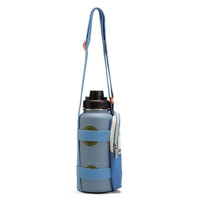 Hydrobrew  - Vacuum Insulated Travel Water Bottle w/ Sling Bag, 950ml, Blue