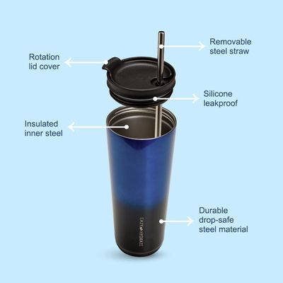 Eazy Kids Insulated Water Bottle Tumbler, 700ml Blue
