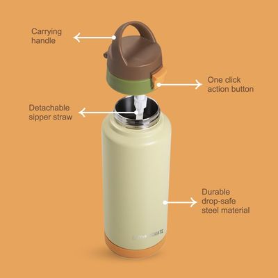 Eazy Kids Vacuum Insulated Water Bottle Refresh, 950ml Green