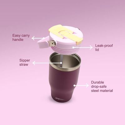 Eazy Kids Vacuum Insulated Tumbler w/ handle, 500ml Purple