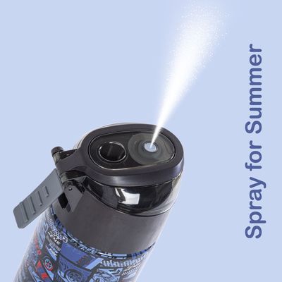 Eazy Kids - Insulated Stainless Steel Water Bottle w/ Spray -Car Racing,  640ml Blue
