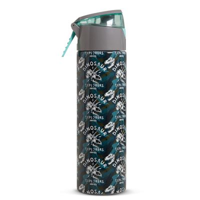 Eazy Kids - Insulated Stainless Steel Water Bottle w/ Spray -Dinosaurs,  640ml Green