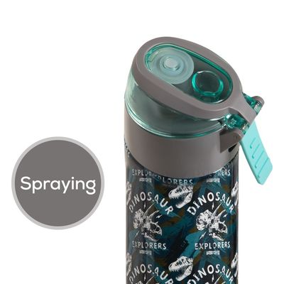 Eazy Kids - Insulated Stainless Steel Water Bottle w/ Spray -Dinosaurs,  640ml Green