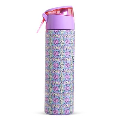 Eazy Kids - Insulated Stainless Steel Water Bottle w/ Spray -Butterfly, 640ml Purple