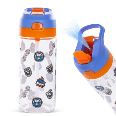 Eazy Kids -Skater Tritan Water Bottle W/ Spray 500ml - Blue