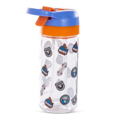 Eazy Kids -Skater Tritan Water Bottle W/ Spray 500ml - Blue