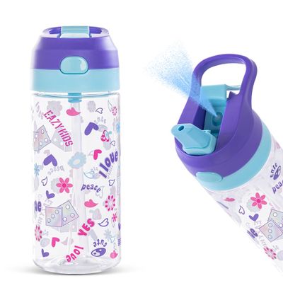 Eazy Kids -Tritan Water Bottle W/ Spray 500ml - Purple