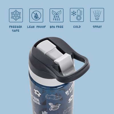 Eazy Kids -Football Tritan Water Bottle W/ Spray 750ml - Blue