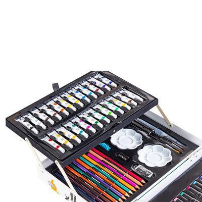 Eazy Kids 152-Piece Art Set in World Map Themed Metal Case